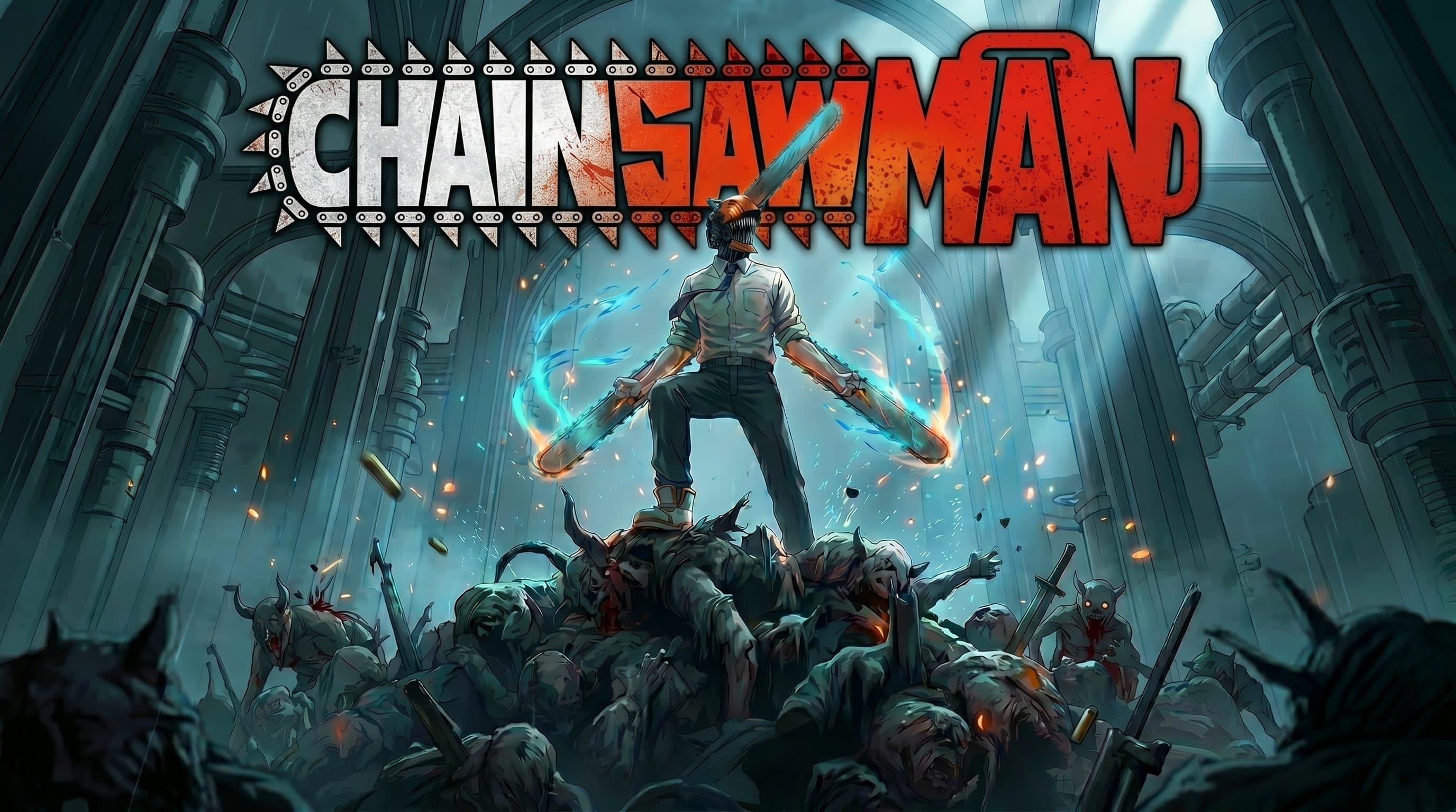 Chainsaw Man Standing on Devil Pile 4K Wallpaper High Quality Wallpaper