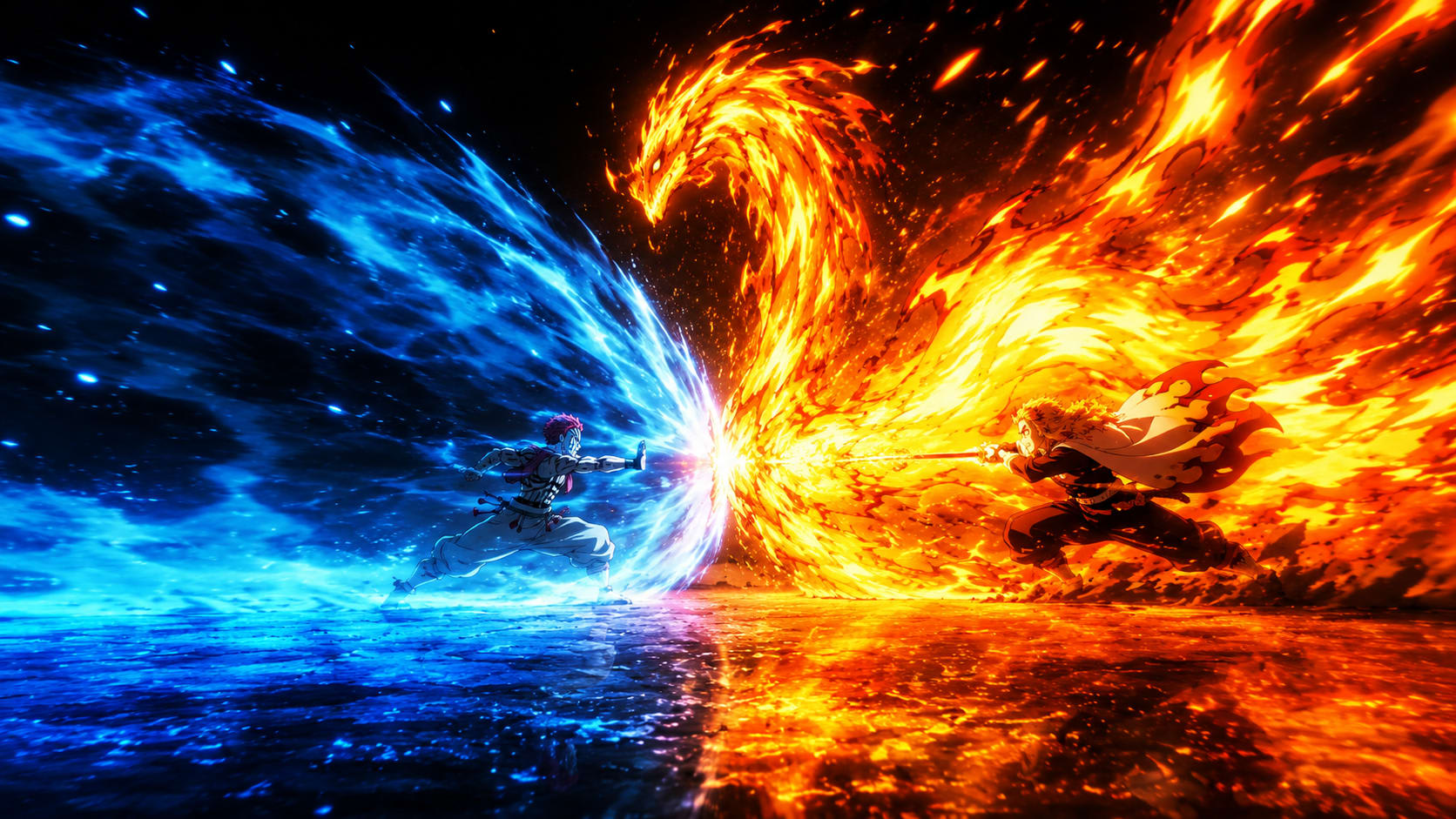 Akaza vs Rengoku – Epic Final Clash | Demon Slayer 4K Wallpaper High Quality Wallpaper