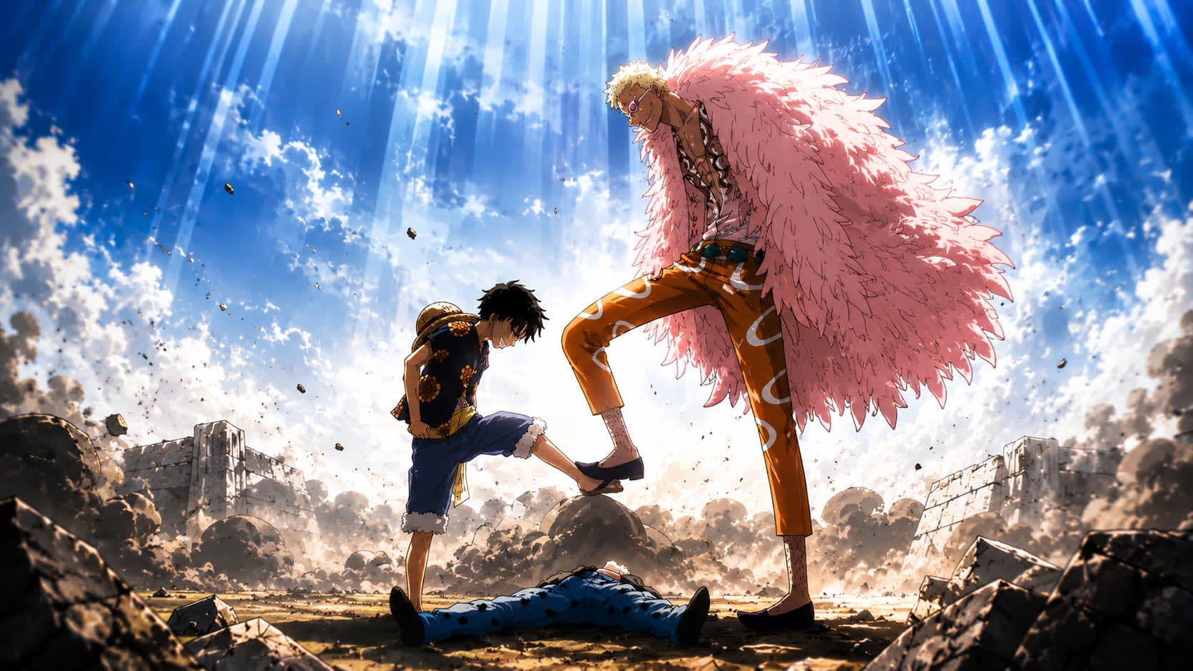 Luffy vs Doflamingo Final Battle 4K Wallpaper High Quality Wallpaper
