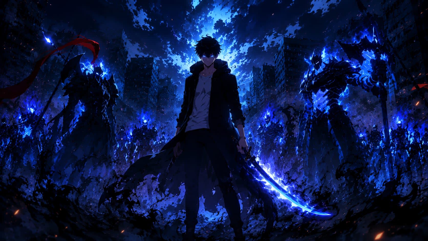 Arise: Shadow Monarch Solo Leveling Wallpaper High Quality Wallpaper