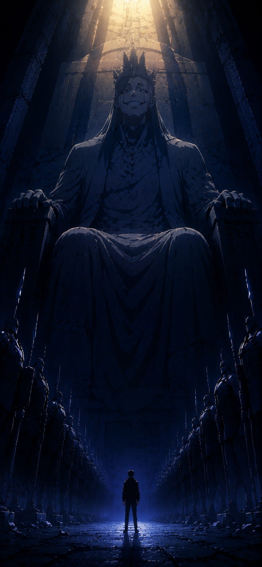 God Statue's Smile | Solo Leveling Wallpaper High Quality Wallpaper