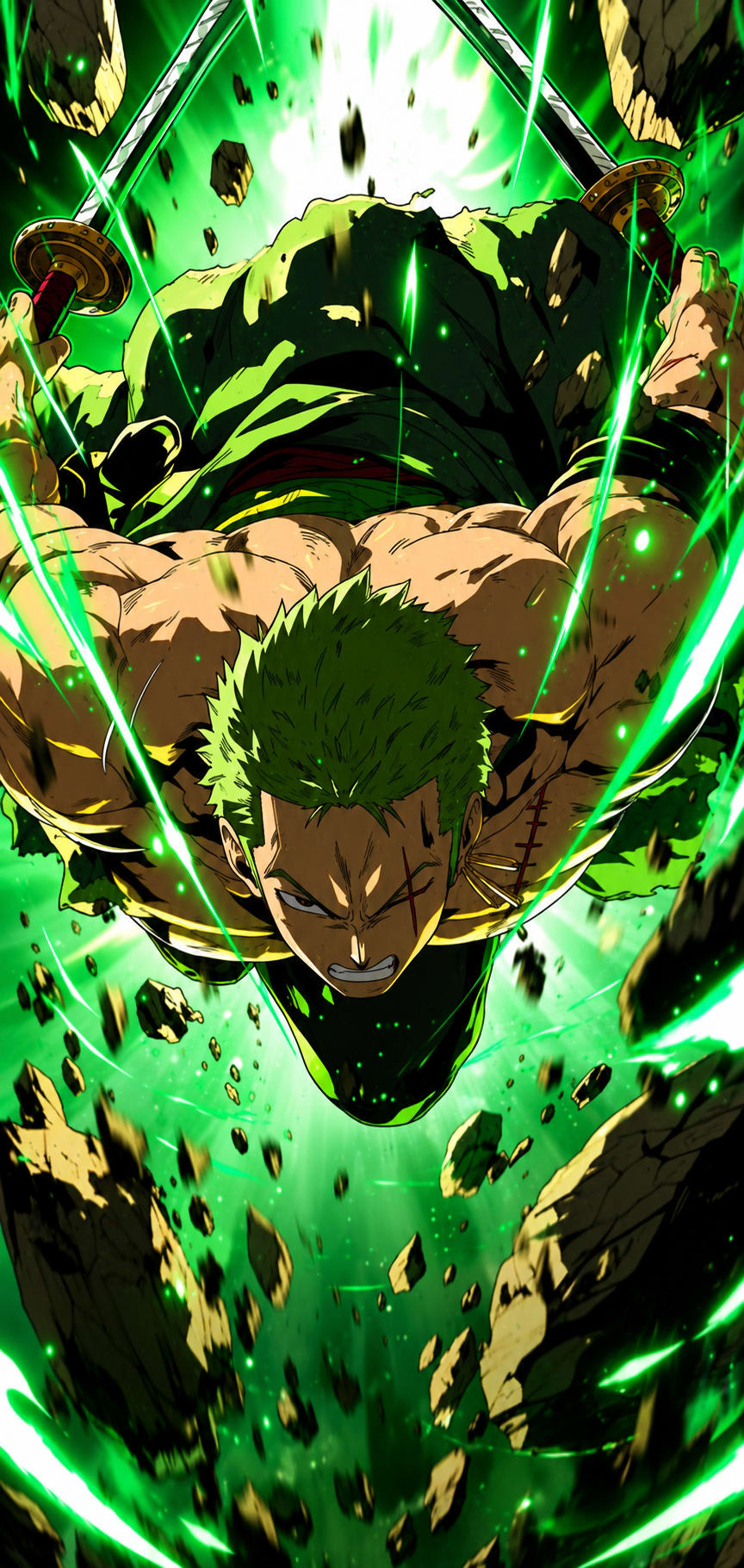 Zoro – Three Sword Style Rampage | One Piece 4K Wallpaper High Quality Wallpaper
