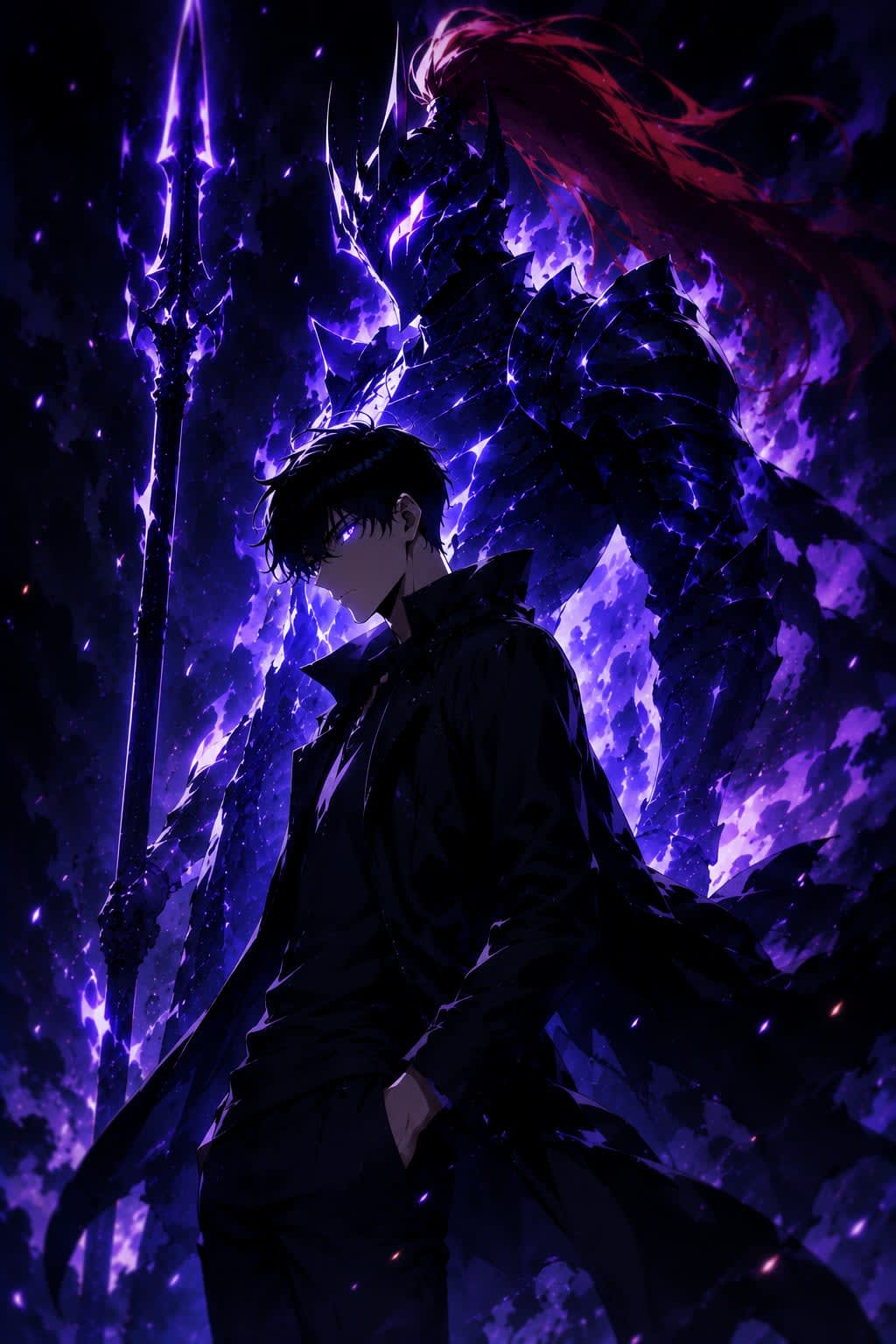 Jinwoo & Igris| Solo Leveling 4K High Quality Wallpaper
