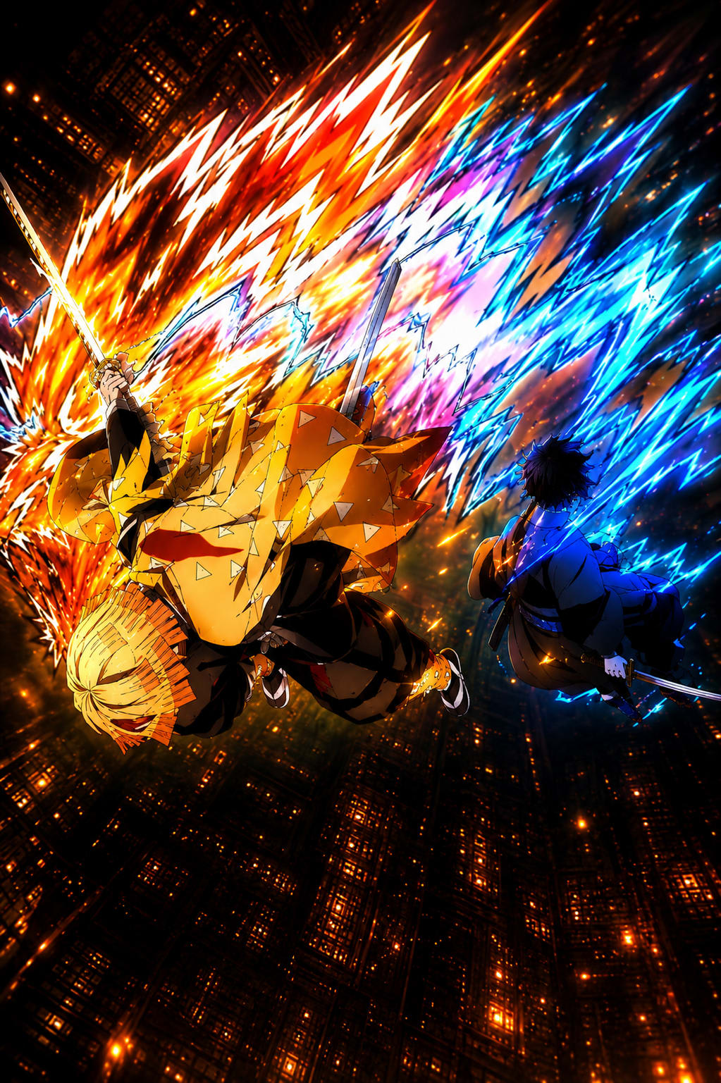 Zenitsu's Seventh Form: Honoikazuchi no Kami | Infinity Castle 4K Wallpaper High Quality Wallpaper