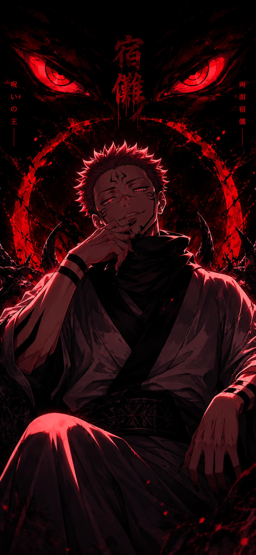 Ryomen Sukuna 4K Wallpaper | Jujutsu Kaisen Ultra HD AMOLED Mobile Background High Quality Wallpaper