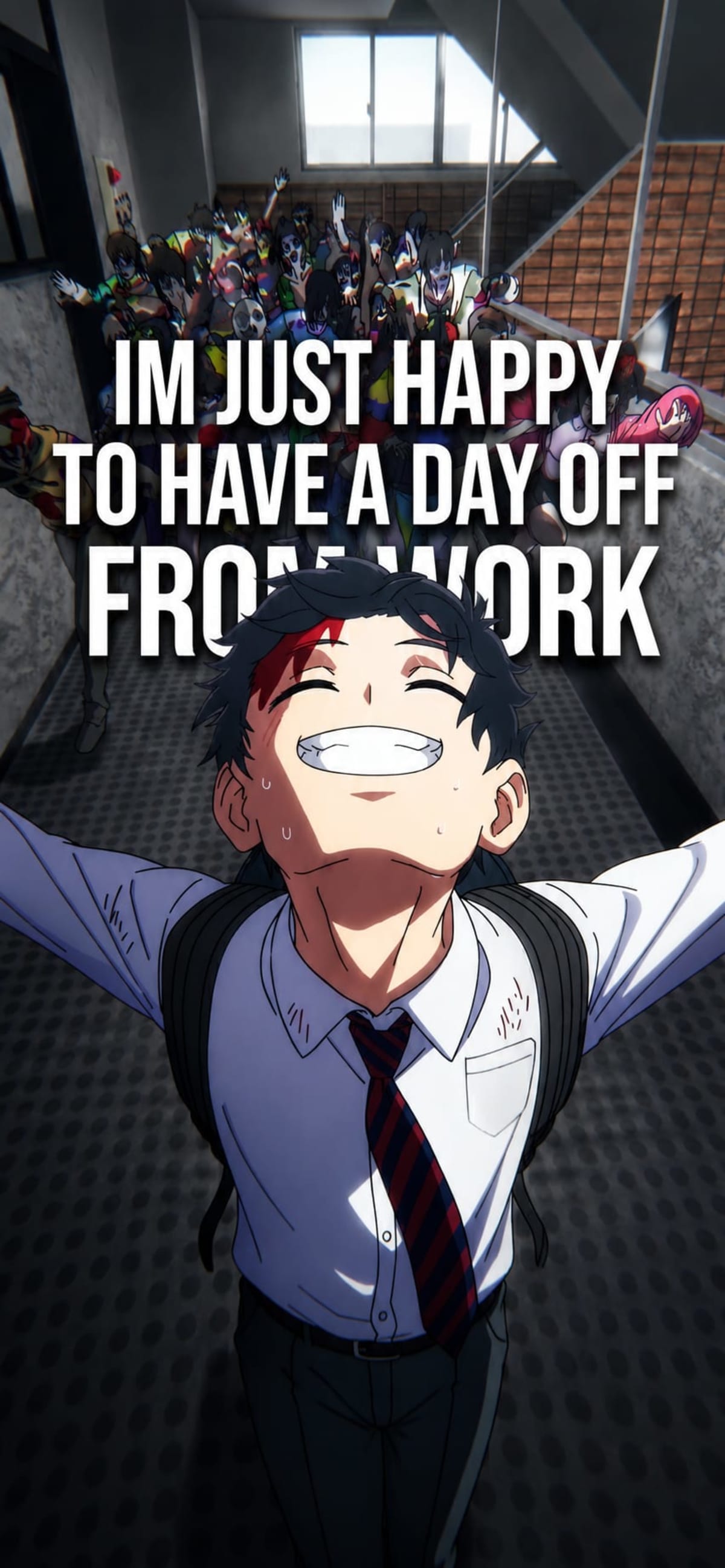 Zombies so what ,I'm just having a day off from work -Akira tendo | Zom 100 The Bucket List of Dead High Quality Wallpaper