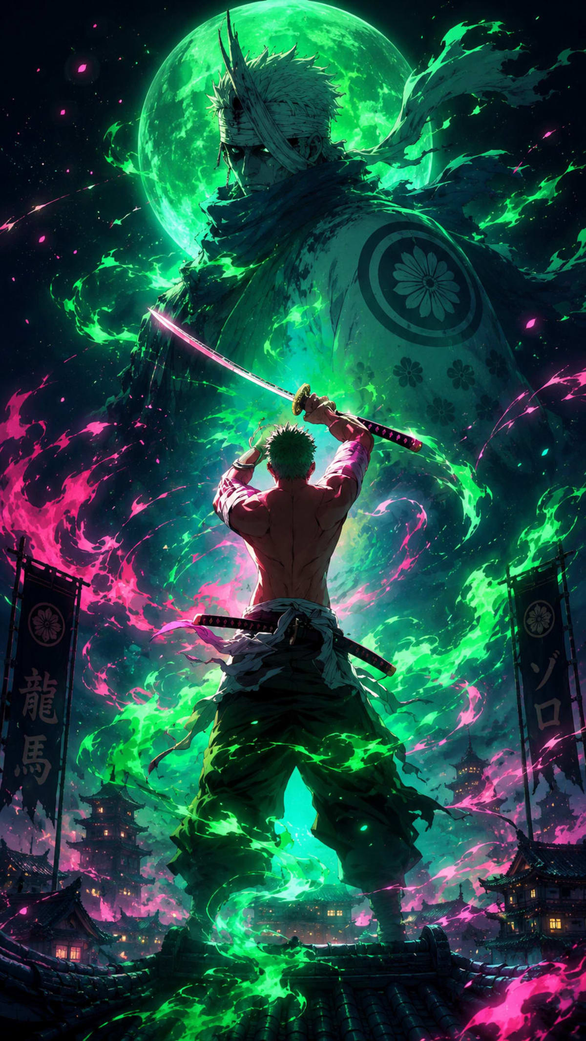 Inherited Will: The Dragon Slayer's Legacy | Zoro & Ryuma 4K Wallpaper High Quality Wallpaper