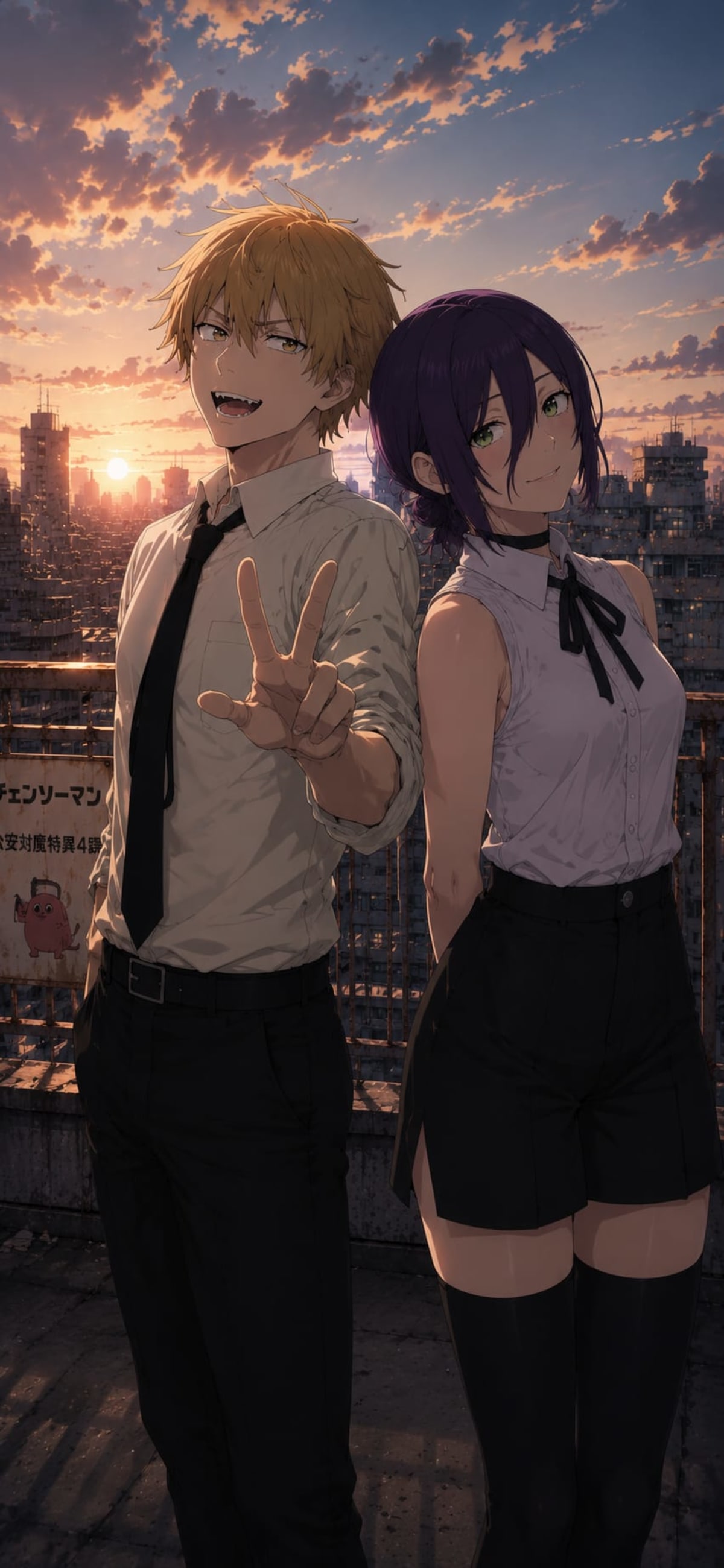 Denji & Reze 4K Wallpaper | Chainsaw Man UHD High Quality Wallpaper