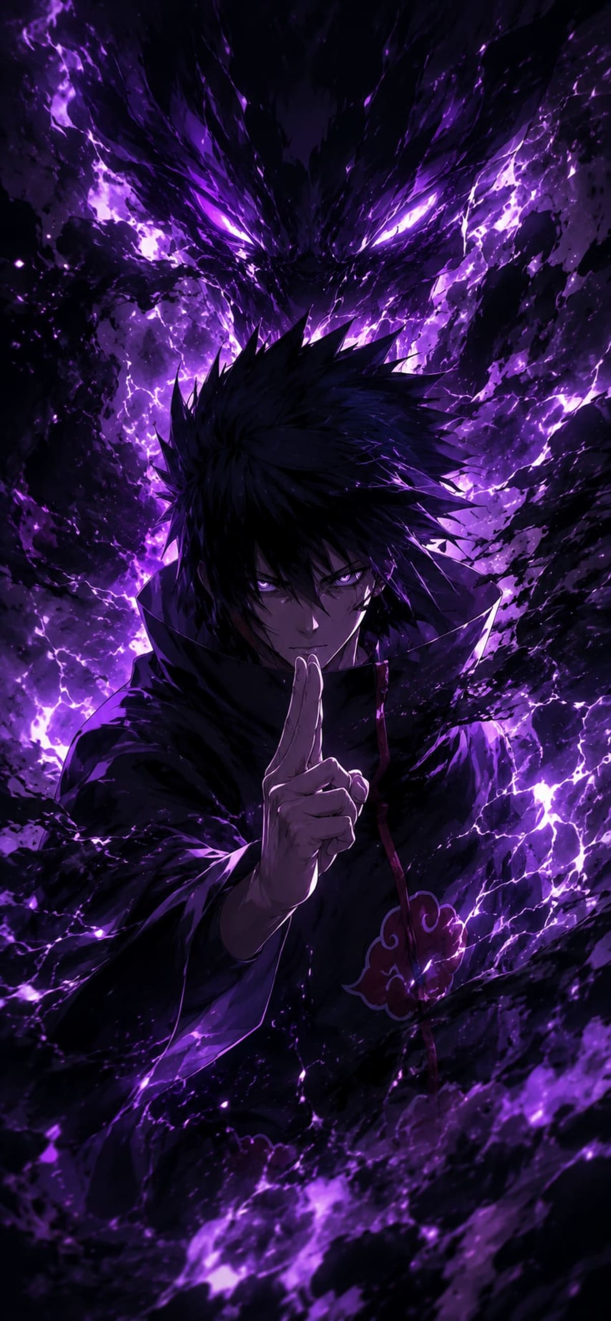 Sasuke Uchiha Purple Aura 4K Anime Wallpaper for Phone | Naruto High Quality Wallpaper