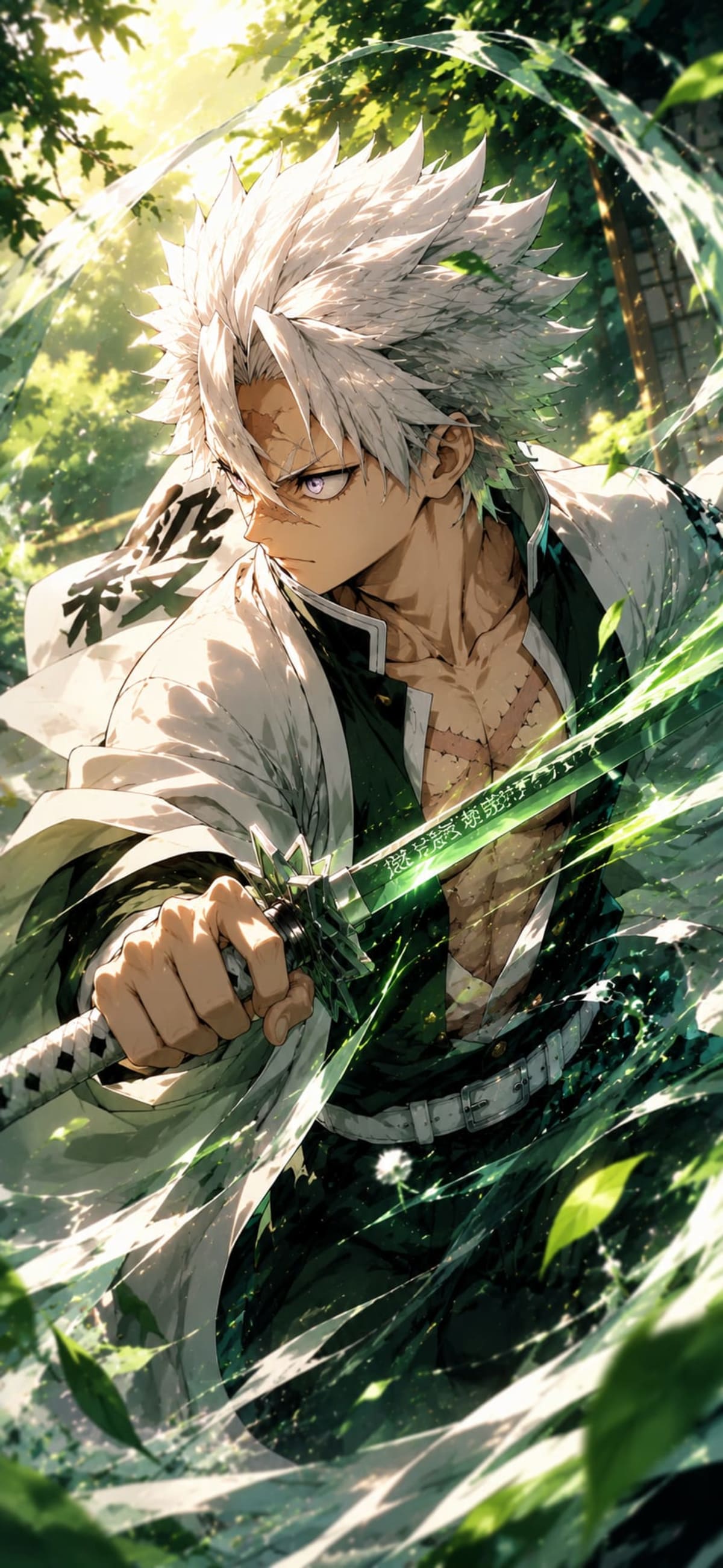 Sanemi Shinazugawa Wind Hashira 4K Anime Wallpaper for Mobile | Demon Slayer High Quality Wallpaper