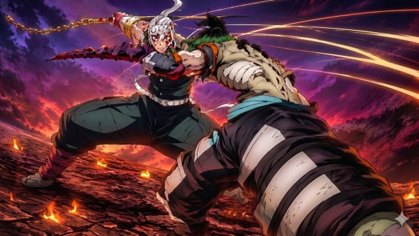 TENGEN VS GYUTARO 🔥 Epic Sound Hashira Fight Wallpaper HD High Quality Wallpaper