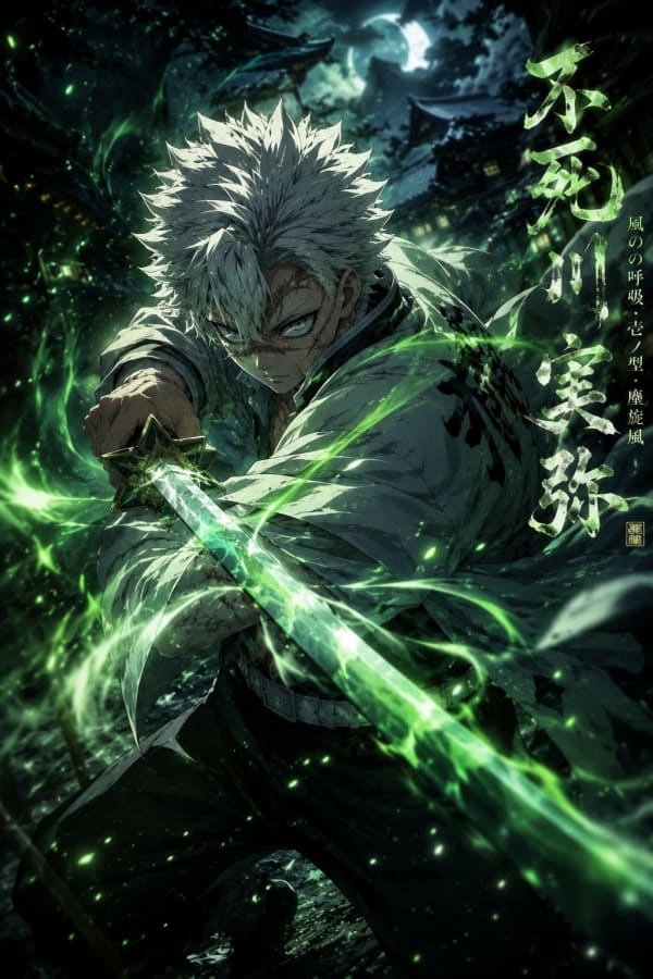 Sanemi Shinazugawa – Wind Hashira Unleashed | Demon Slayer 4K Wallpaper High Quality Wallpaper