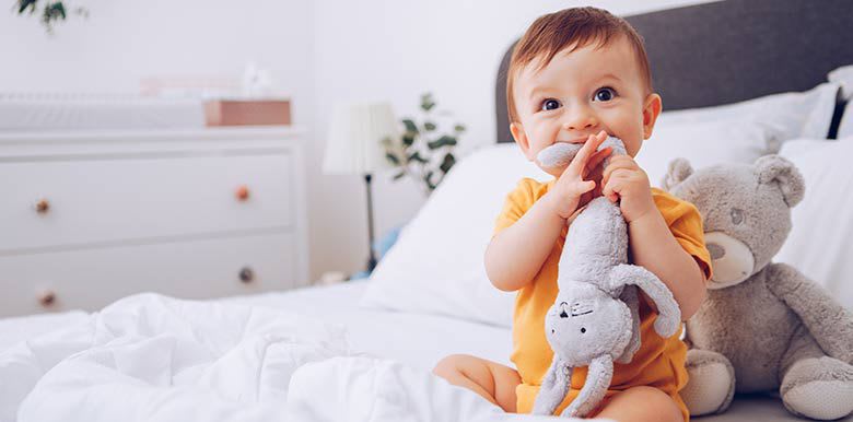 bébé réclame son doudou peluche objet transitionnel affection