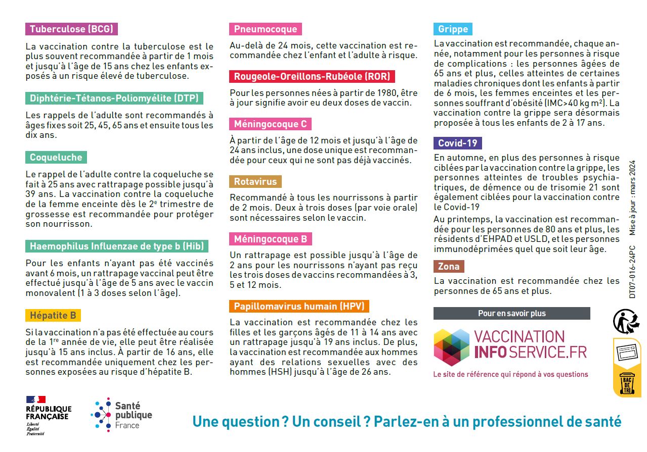 Calendrier vaccins part 2