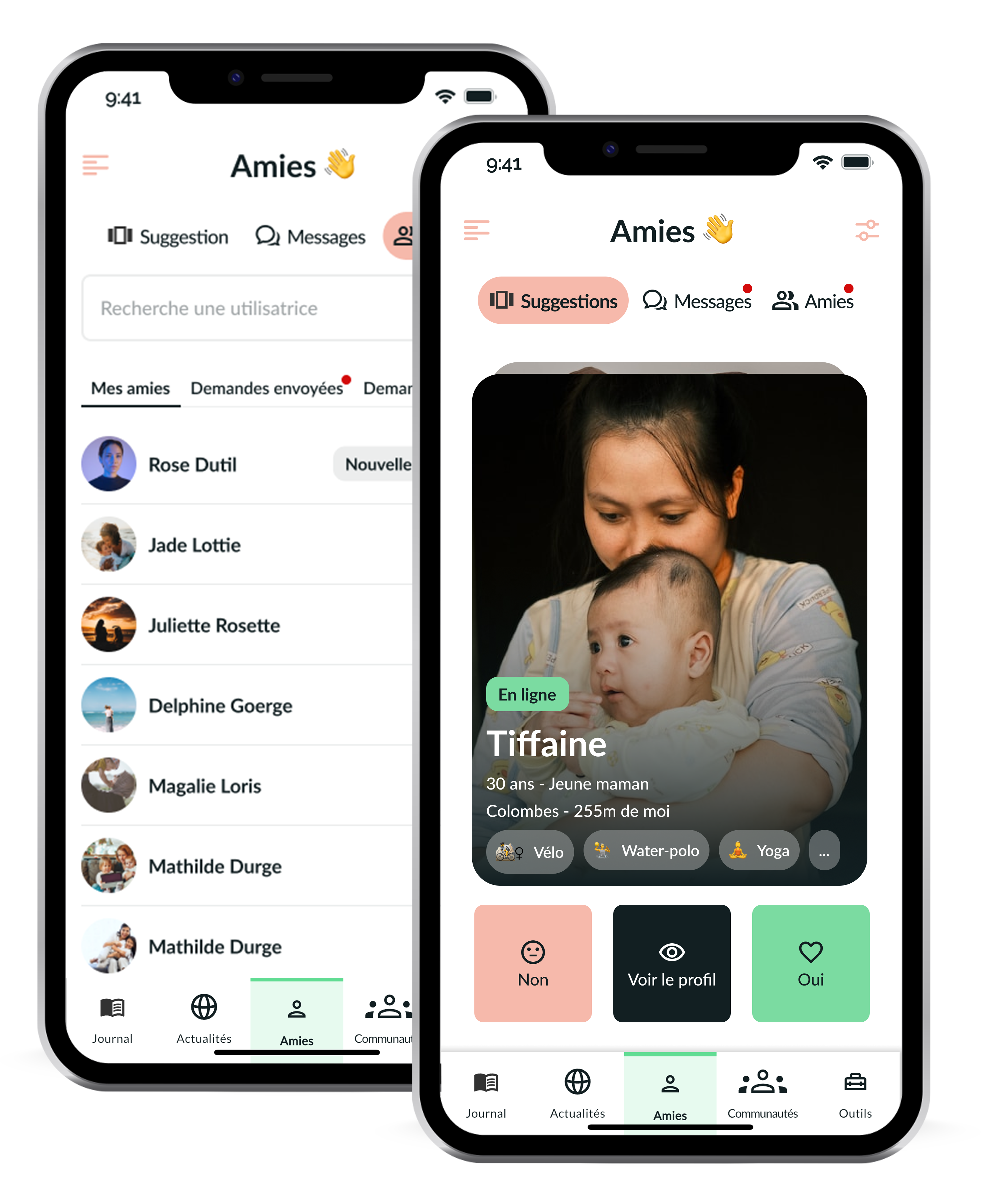 Aperçu de l'application yoomum