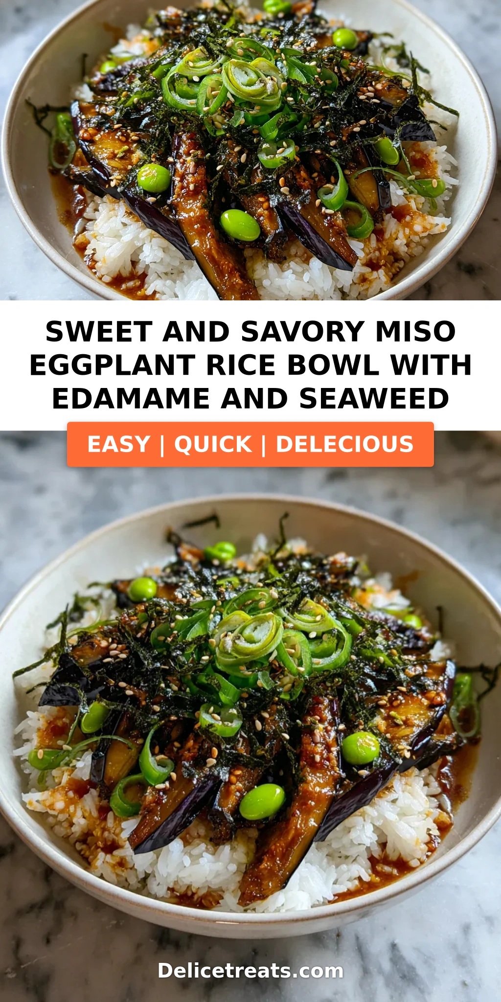 Sweet and Savory Miso Eggplant Rice Bowl with Edamame and Seaweed-pinterest