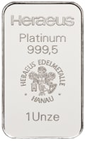 31.1 Grams Heraeus Platinum Bar