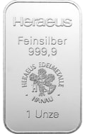 31.1 Grams Heraeus Silver Bar