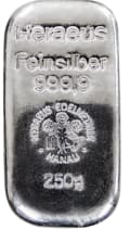 250 Grams Heraeus Silver Bar