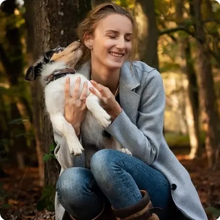 Chantal de hondentrainster samen met eydis haar border collie