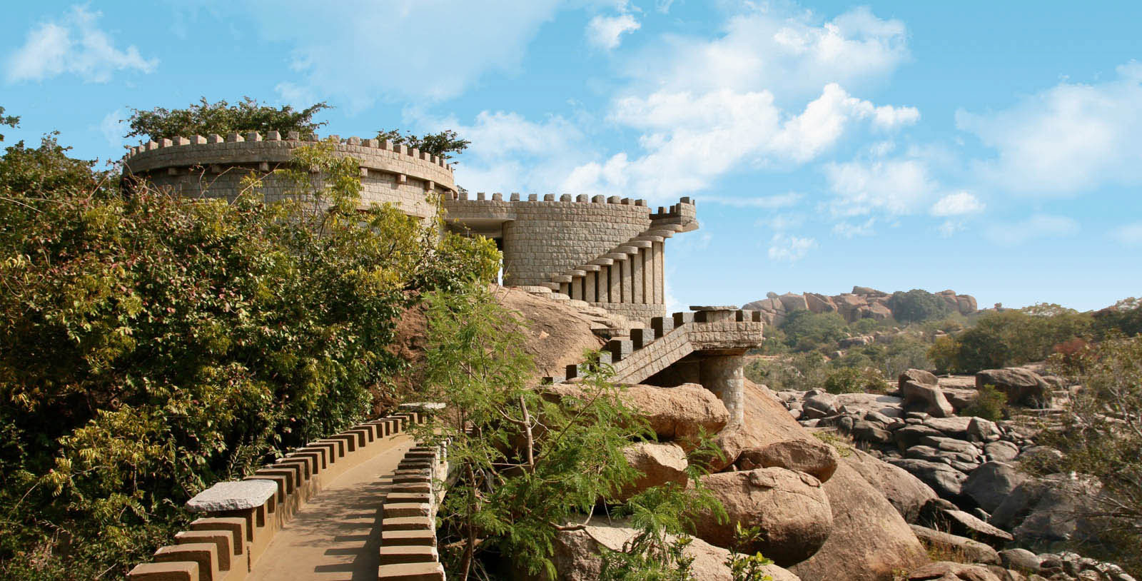 Hampi ruins and boulders Karnataka