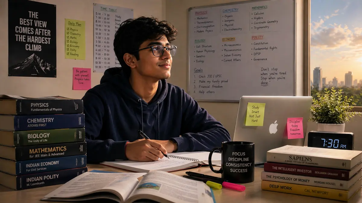 Confident young Indian person looking toward the future with clarity