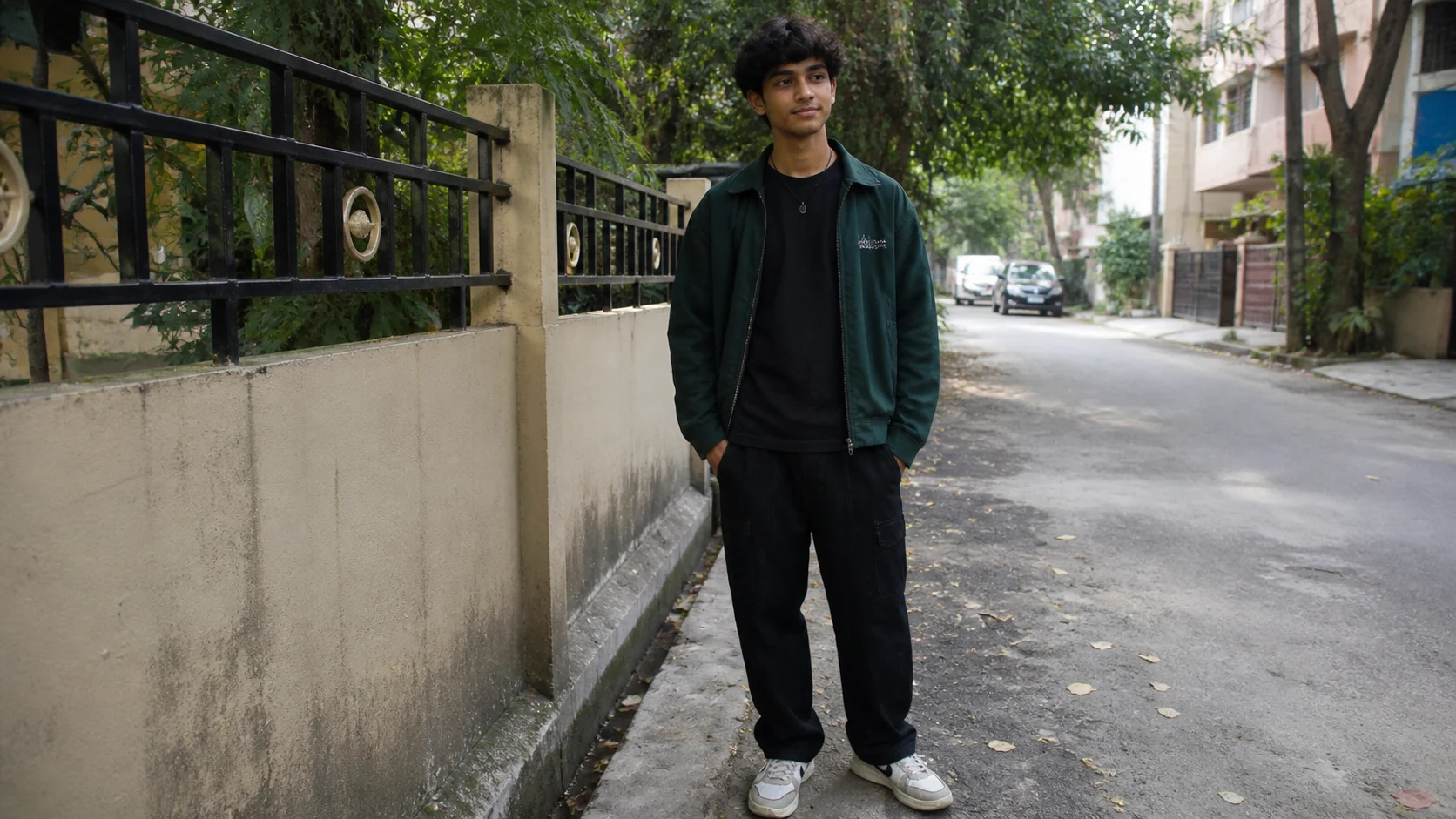 Indian teen in a put-together outfit that clearly belongs to them — effortless, specific, real