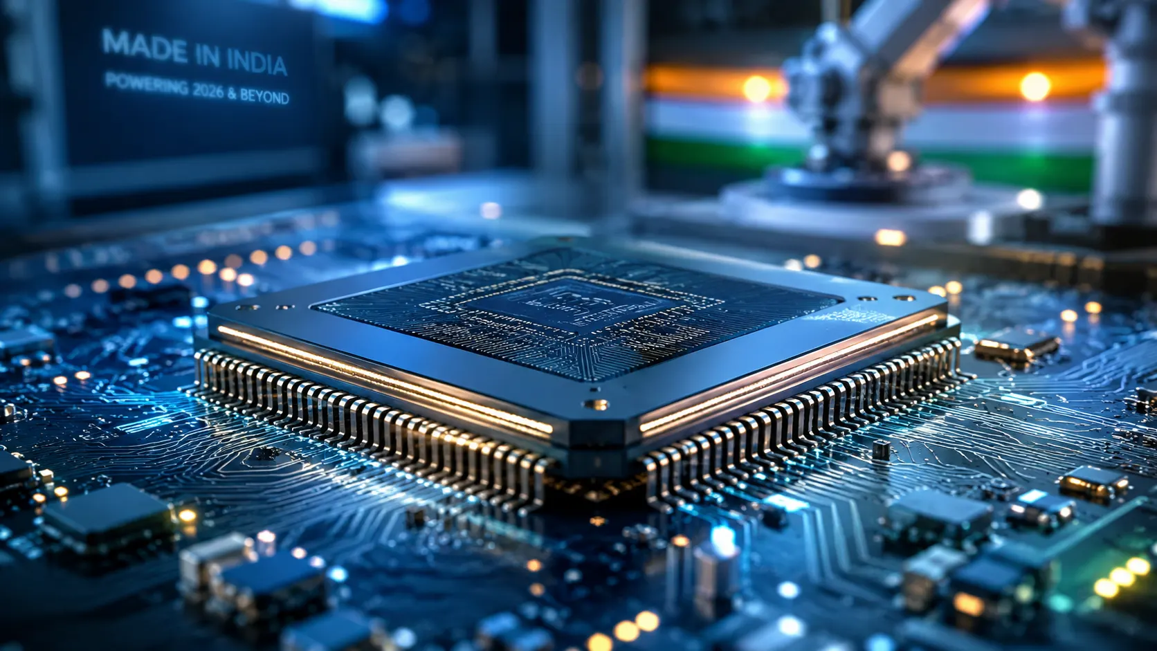 Semiconductor chip close-up — the technology driving India's biggest engineering opportunity of 2026