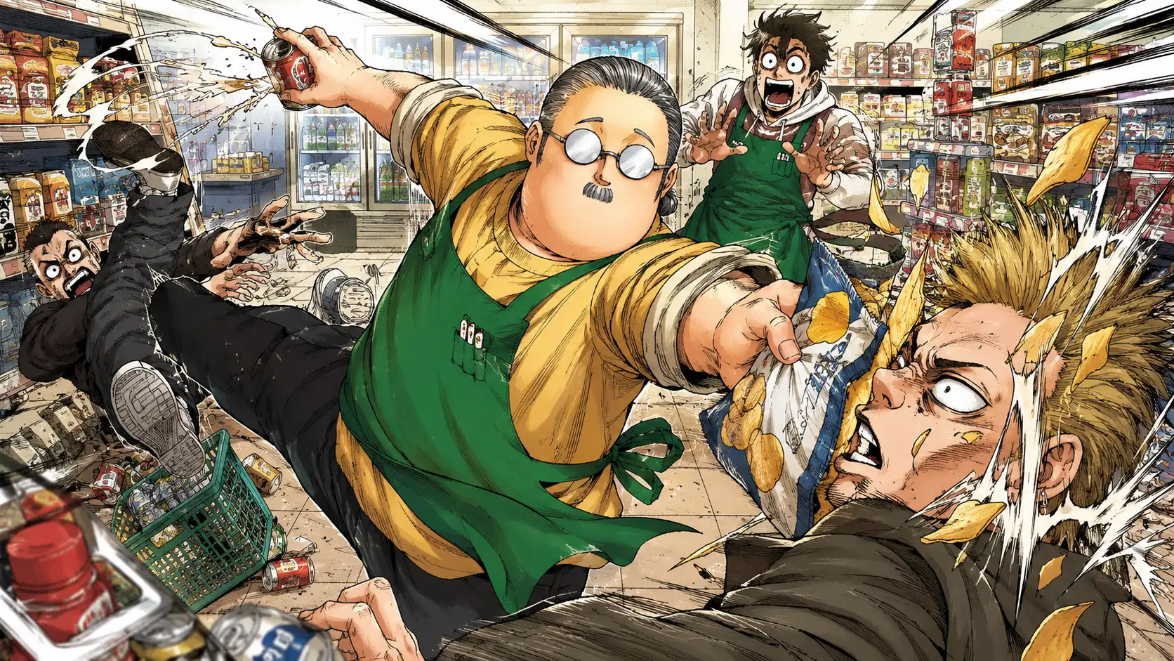 Manga action comedy aesthetic — the tonal balance that makes Sakamoto Days unlike any other action series running