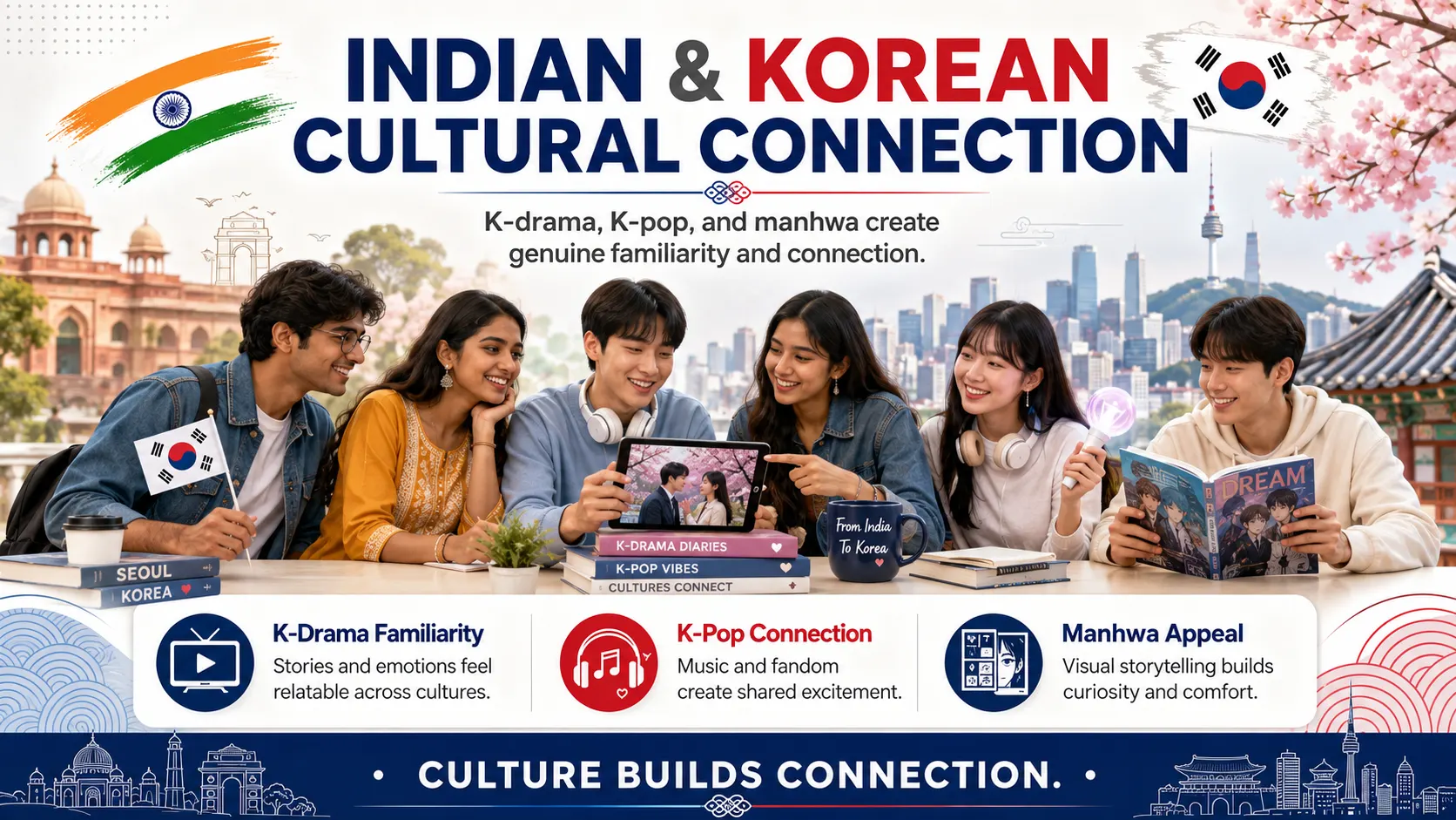 Indian and Korean cultural connection — K-drama, K-pop, manhwa creating genuine familiarity