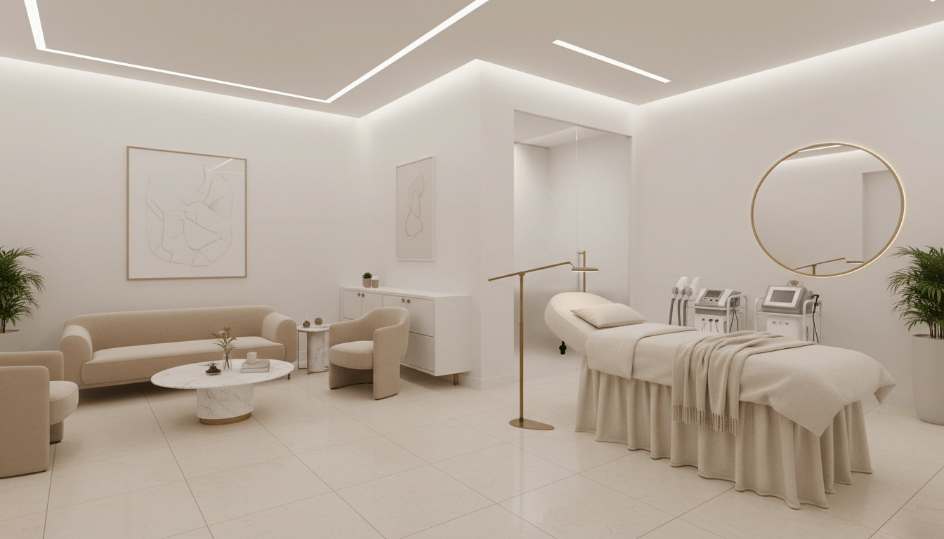 Kami Aesthetics treatment room in Aventura, Florida — premium laser hair removal and aesthetic services