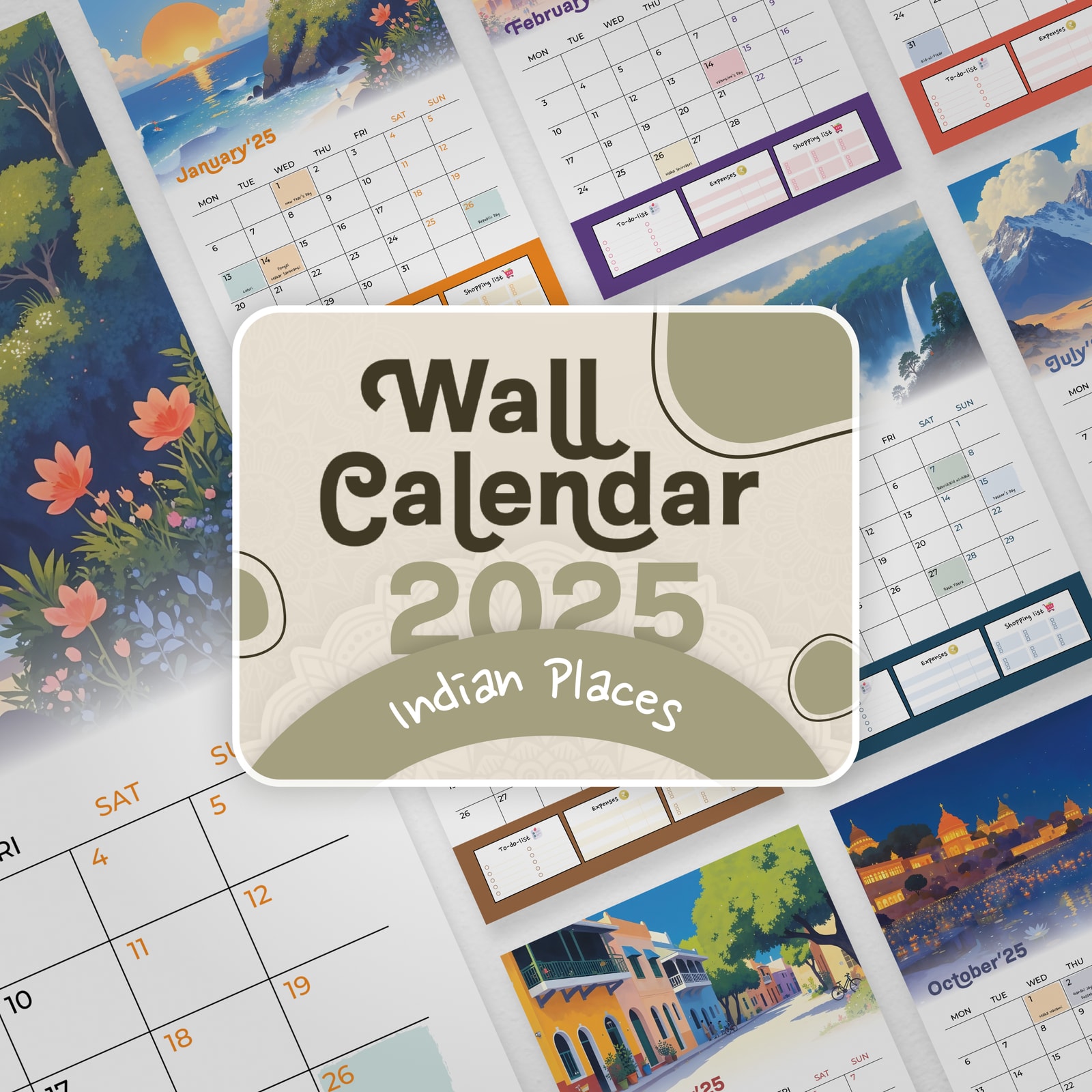 Wall Calendar 2025 - Indian Places
