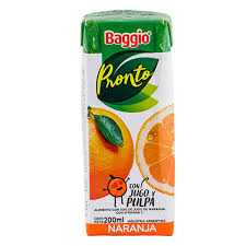 Jugo Baggio Naranja x200ML (Pack x18Unidades)