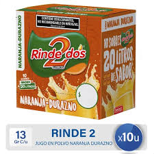 Jugo Rinde 2 Naranja Durazno x10 Unidades