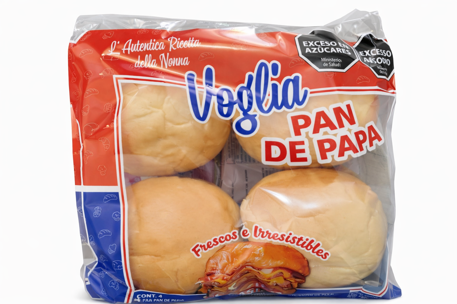 Pan De Papa Para Hamburguesa x4 Unidades