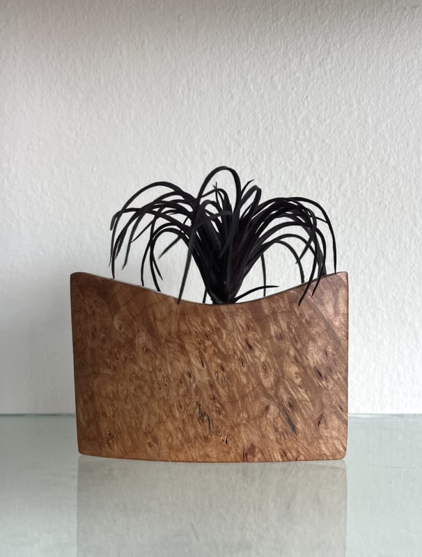 Hand Carved Burl Wood Bud Vase