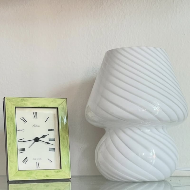 White Glass Mushroom Lamp