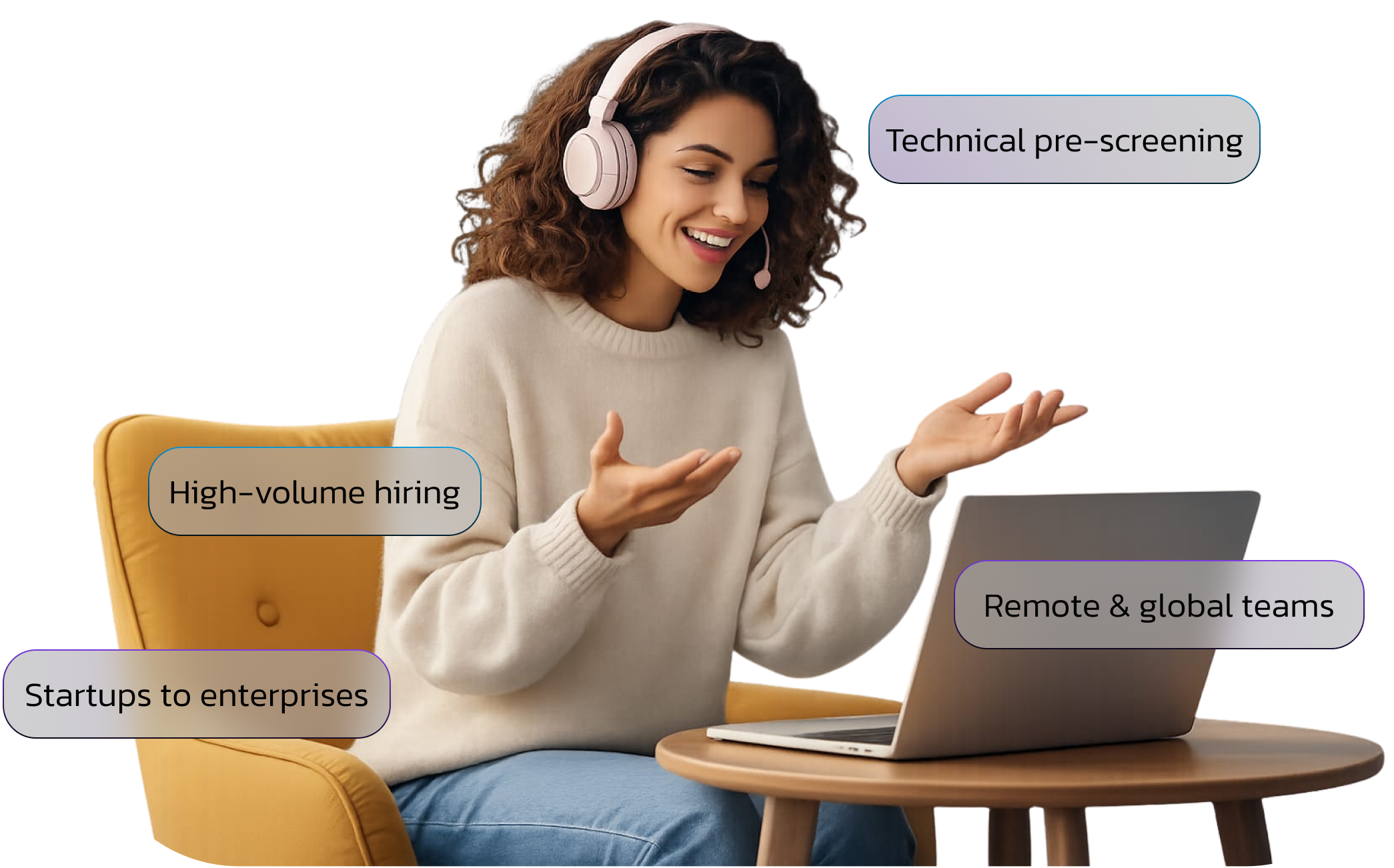 Candidate engaging in AI interview