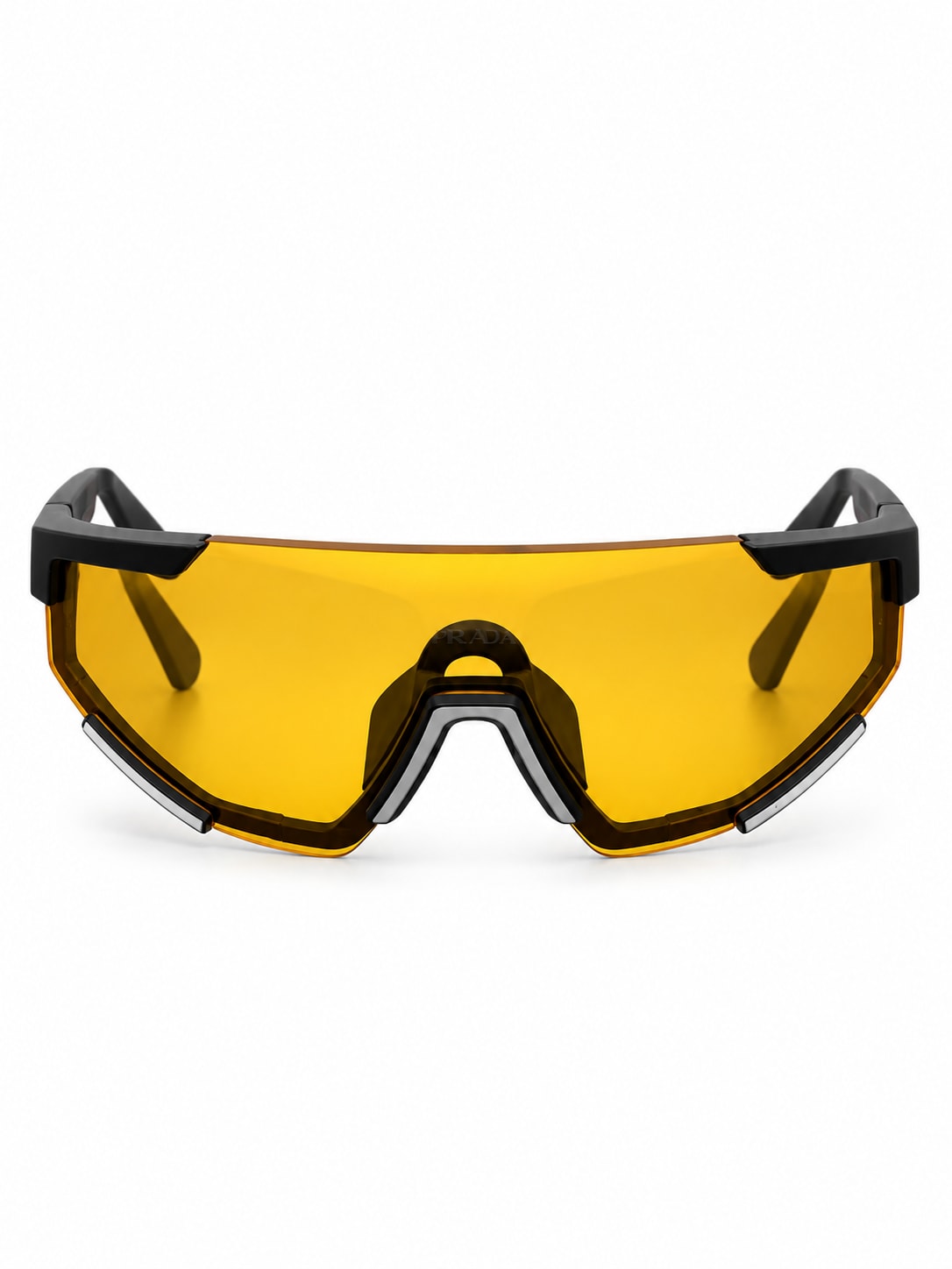 Yellow Lens Black Sport Shield Sunglasses
