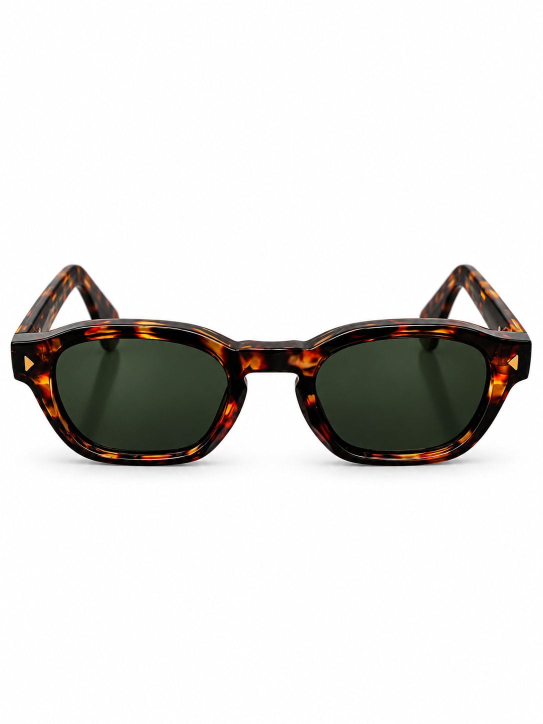 Tortoiseshell Green-Lens Square Sunglasses