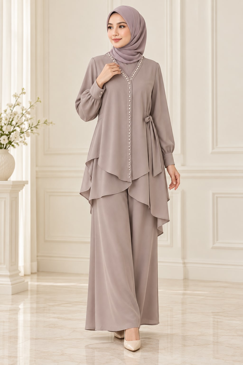 Stone Layered Cape Set