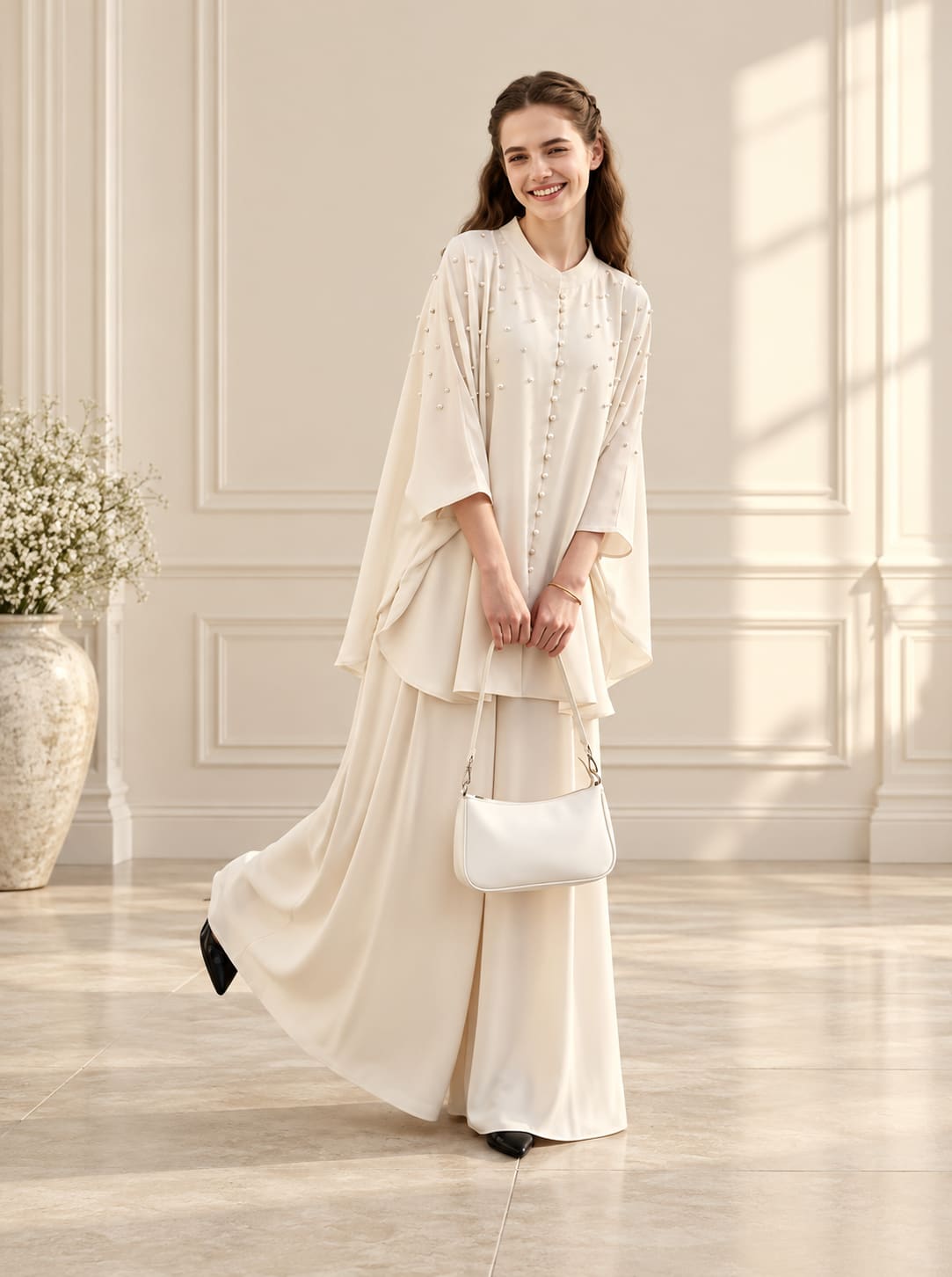 Ivory Layered Cape Set