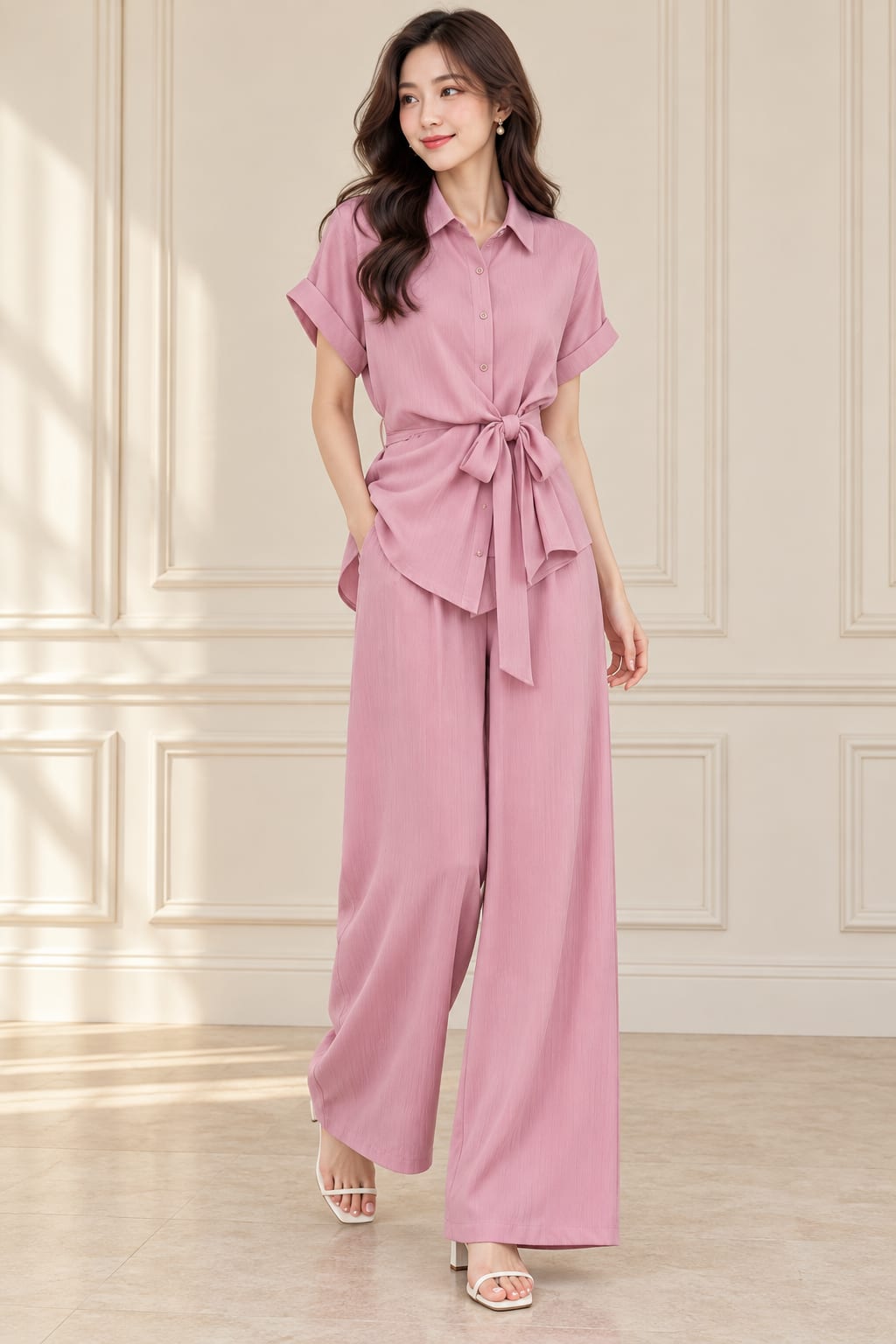 Dusty Rose Tie-Waist Set