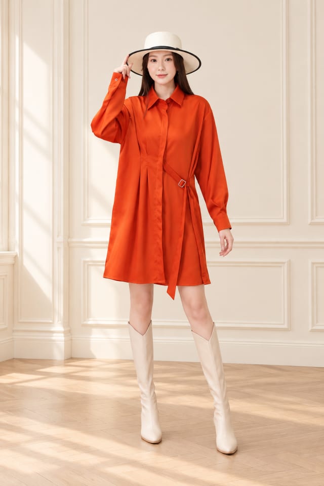 Orange Midi Dress