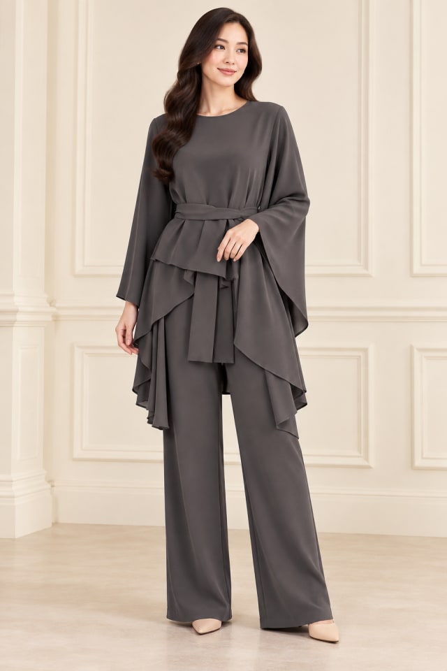 Charcoal Layered Trouser Set