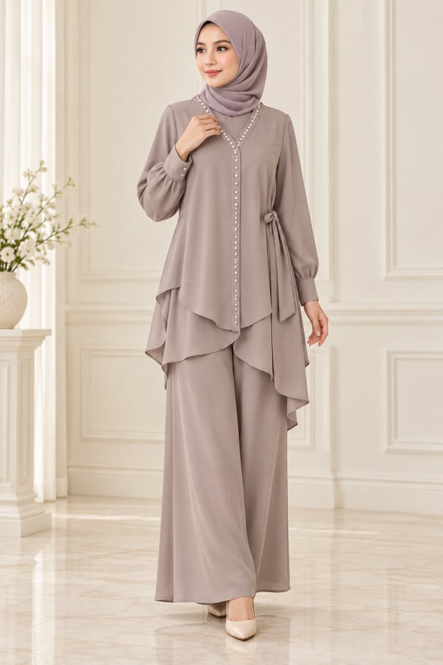 Stone Layered Cape Set