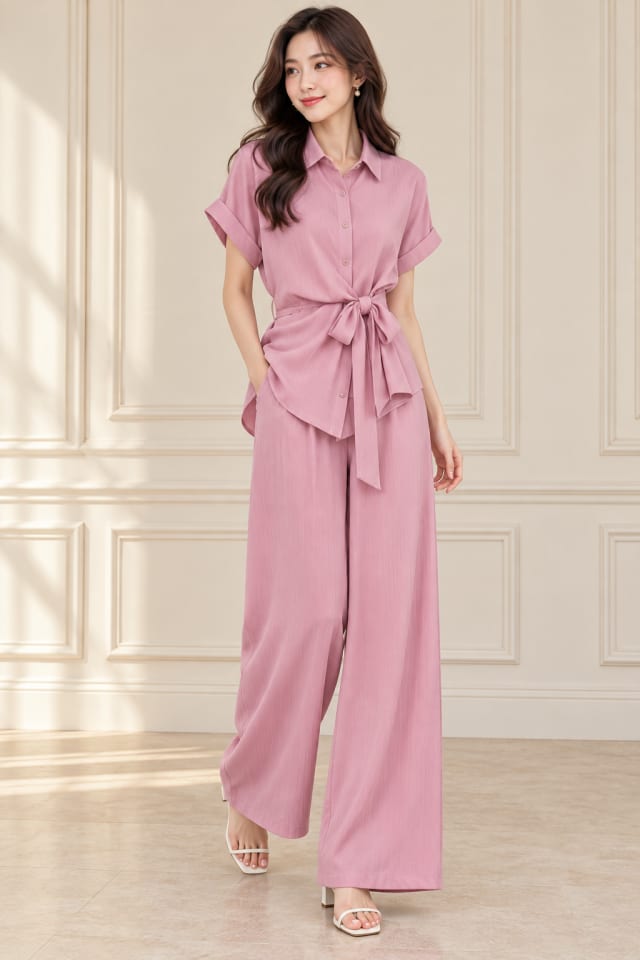 Dusty Rose Tie-Waist Set