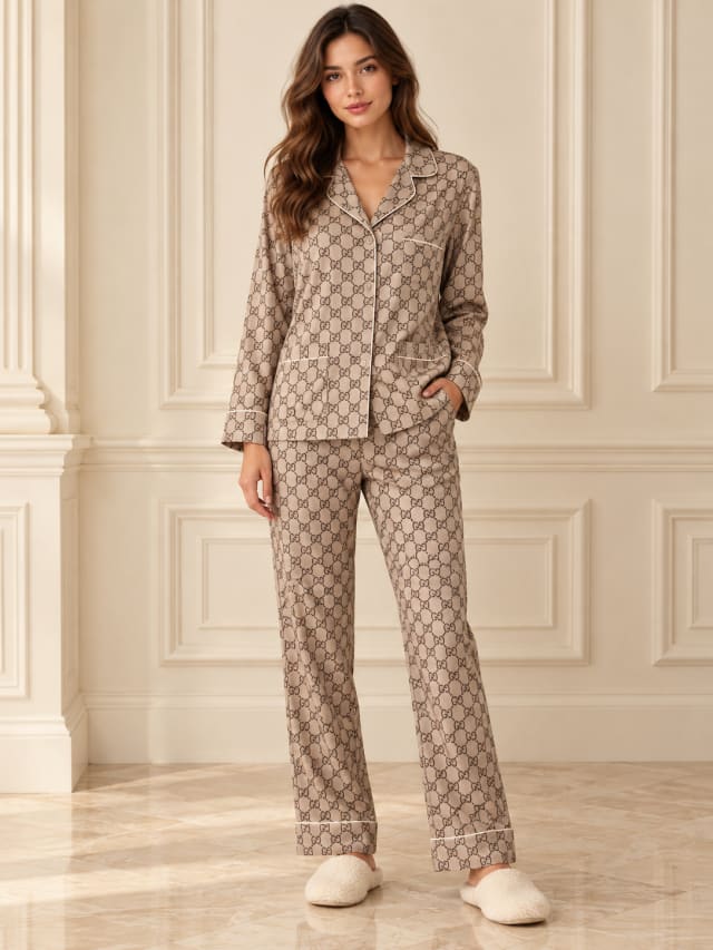 Brown Monogram Pyjama Set
