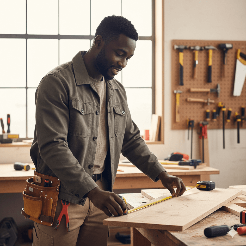 Carpenter with tools