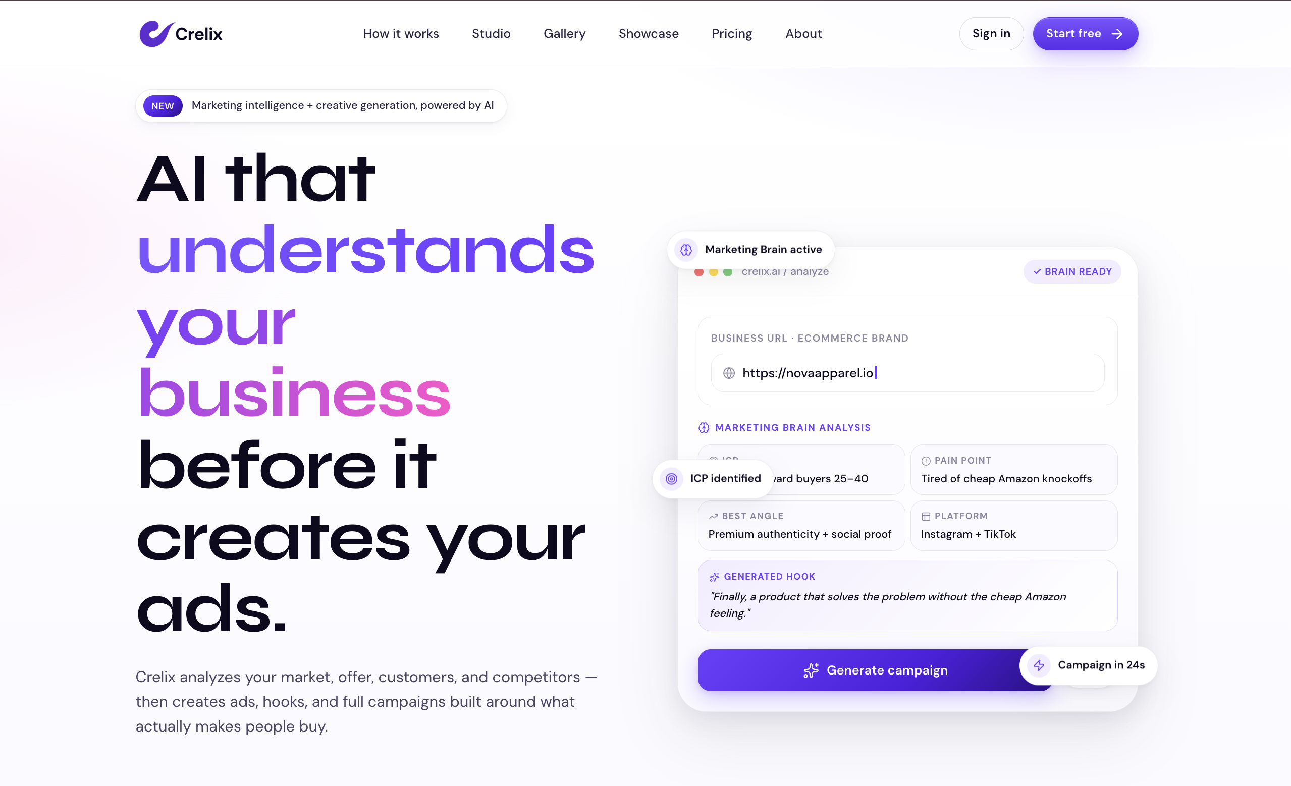 Crelix.ai project screenshot